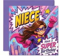 Carte d'anniversaire ludique pour nièce, super puissante
