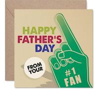 Carte d'anniversaire ludique pour papa - Vibes de fans - Doigt en mousse et texte coloré - Une façon coquine de célébrer le grand jour de papa - Carré de 145 mm, enveloppe incluse