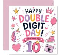 Carte d'anniversaire ludique, You're Officially 10, Unicorn