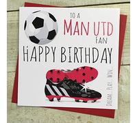 Carte d'anniversaire Manchester United Man Utd Football Club FC Happy Birthday - par White Cotton Cards - FFP4
