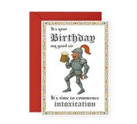 Carte d'anniversaire médiévale pour homme - « My Good Sir » - Carte amusante pour lui, amis, amateurs de bière, frère, mec, compagnon, garçon, frère, meilleure amie, collègue, collègue - Livré avec