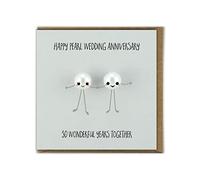 Carte d'anniversaire mignonne audacieuse et lumineuse - « Anniversaire de mariage de perle » - Couple spécial - 30 ans de mariage - Humour de nouveauté drôle - Carte d'anniversaire de perle
