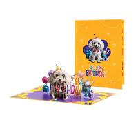 Carte d'anniversaire mignonne - Carte d'anniversaire en forme de chien - Cartes postales créatives 3D décoratives pour filles, rassemblements, femmes, adultes, hommes, maman, garçons