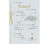 Carte d'anniversaire mignonne pour mari - 10 x 7 pouces - Piccadilly Greetings