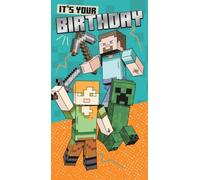 Carte d'anniversaire Minecraft, c'est votre carte de jeu d'anniversaire pour les amateurs de Minecraft, pour lui, elle, sœur, frère, cousin