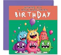 Carte d'anniversaire monstre pour enfants - Carte d'anniversaire pour elle ou lui, 145 mm pour fils, fille, nièce, neveu, petit-enfant