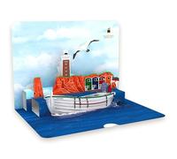 Carte d'anniversaire - Motif côte maritime - Grande carte pop-up (17,5 x 12 x 5 cm) - Avec enveloppe - Feuille amovible pour écrire