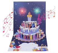 Carte D'anniversaire Musicale Carte Anniversaire Musicale Pop Up Carte De Voeux 3d Avec Lumières Amusantes Pop Up Cartes De Vœux Cartes D'anniversaire Pop Up 3d(Bleu)