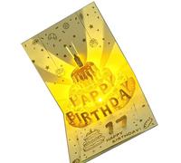 Carte d'anniversaire musicale lumineuse avec lumière et musique pour femme, homme, mari, épouse, enfants