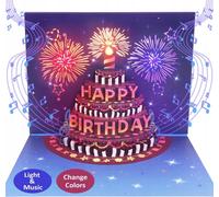 Carte D'anniversaire Musique Lumière Gâteau Bougie Led Foires