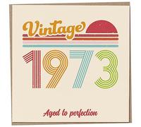 Carte d'anniversaire numéro 51 - Vintage 1973 Aged to Perfection, carte de vœux amusante pour hommes et femmes, cartes d'anniversaire pour femmes, cartes d'anniversaire pour hommes