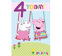 Carte d'anniversaire officielle Peppa Pig pour 4 ans - Peppa Pig et Suzie Sheep