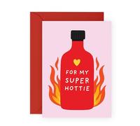 Carte d'anniversaire ou d'anniversaire - For My Super Hottie - Carte d'amour romantique pour petit ami, petite amie, fiancé, bébé Bae, chéri, chéri, autre demi-mari, épouse, lui, elle - Livré avec