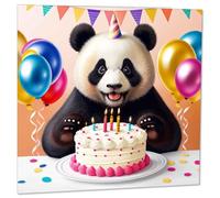 Carte d'anniversaire Panda mignon 145 x 145 mm
