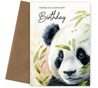 Carte d'anniversaire panda mignon pour femmes, filles et amoureux des pandas de tout âge. Une surprise mignonne, amusante et adorable pour maman, sœur, tante, grand-mère ou toute relation féminine