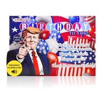 Carte d'anniversaire parlante avec voix réelle et lumière du président, cartes d'anniversaire amusantes pour homme et femme, thème présidentiel, carte de vœux d'anniversaire musicale pour mari, épouse