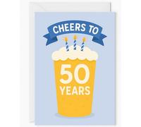 Carte d'anniversaire personnalisée pour lui - « To Our Legend » Beer - Nom personnalisé - Carte amusante pour papa, mari, grand-père ou ami - Cheers to 50 Years