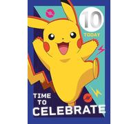 Carte d'anniversaire Pokémon avec autocollants