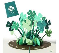 Carte d'anniversaire Pop Up 3D, Carte pop-up Trèfle à Quatre Feuilles, Carte Pliable, Carte de Vœux, Carte Pop-Up pour le Nouvel An, un Bon Rétablissement, un Anniversaire, Grand Succès pour Examen