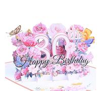 Carte d'anniversaire pop-up 3D, cartes de vœux d'anniversaire avec enveloppe Happy Birthday Greeting Card Age 80