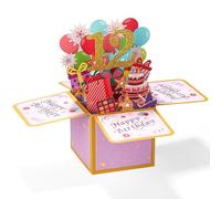 Carte d'anniversaire pop-up 3D pour 12e anniversaire pour fille et garçon de 12 ans, boîte cadeau d'anniversaire 3D avec enveloppes, carte de vœux unique et pliable pour la famille et les amis