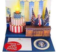 Carte d'anniversaire pop-up Donald Trump avec lumière, son et voix de Trump - 3D Président dit un message joyeux anniversaire - Carte amusante pour homme, femme, maman, papa, mari, épouse, ami