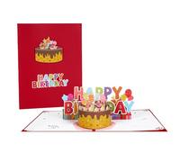 Carte d'anniversaire pop-up pour enfants, garçons et filles, carte postale personnalisée pour gâteau de bonbon