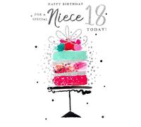 Carte d'anniversaire pour 18 ans avec inscription « For A Special Niece 18 Today Cake »