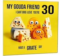 Carte d'anniversaire pour 30e ami - Carte d'anniversaire amusante pour meilleur ami au fromage pour 30 ans trente et trentième