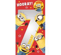 Carte d'anniversaire pour 7 ans Motif Minions de Moi, moche et méchant