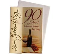 Carte d'anniversaire pour 90 ans Basic Classic - Année de naissance - 11,6 x 16,6 cm