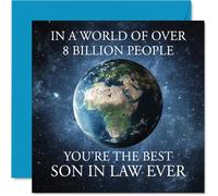 Carte d'anniversaire pour beau-fils - In a World of Over 8 Billion - Carte d'anniversaire pour beau-fils de la part de mère, maman, père, papa, 145 mm