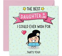 Carte d'anniversaire pour belle-fille - The Best I Could Ever Wish For - Carte d'anniversaire pour belle-fille de la part d'un père, d'un père, d'une mère et d'une maman, 145 mm