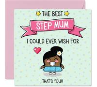 Carte d'anniversaire pour belle-mère - The Best I Could Ever Wish For - Carte d'anniversaire pour belle-mère de la part de son fils et de sa fille, 14 cm mignonnes cartes de vœux d'anniversaire
