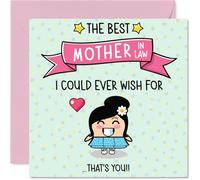 Carte d'anniversaire pour belle-mère - The Best I Could Ever Wish For - Carte d'anniversaire pour belle-mère de la part de son fils, fille, cartes de vœux d'anniversaire mignonnes de 145 mm