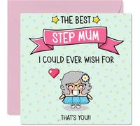 Carte d'anniversaire pour belle-mère - The Best I Could Ever Wish For - Carte d'anniversaire pour belle-mère de la part de son fils et de sa fille, 14 cm mignonnes cartes de vœux d'anniversaire