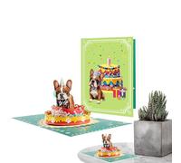 Carte d'anniversaire pour chien | Carte de vœux d'anniversaire amusante | Cartes postales créatives décoration 3D pour rassemblements garçons, hommes, filles, femmes, adultes, maman,