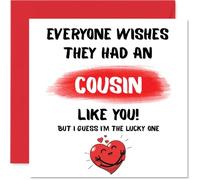 Carte d'anniversaire pour cousin - I'm The Lucky One - Carte d'anniversaire pour cousin de la part d'un parent de la famille, cartes de vœux d'anniversaire de 145 mm