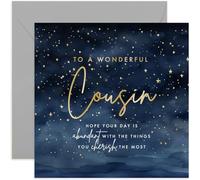 Carte d'anniversaire pour cousin - Superbe motif étoiles - Carte d'anniversaire pour homme et adulte - Motif ciel étoilé en feuille d'or - Carte d'anniversaire spéciale pour lui de la famille |
