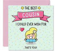 Carte d'anniversaire pour cousin - The Best I Could Ever Wish For - Carte d'anniversaire pour cousin de la part d'un parent de la famille, cartes de vœux d'anniversaire mignonnes de 145 mm