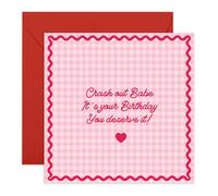 Carte d'anniversaire pour femme - « Crash Out Babe, You Deserve It » - Carte mignonne et ludique pour petite amie, épouse, meilleure amie, amie, sœur, fille, elle, fiancée, épouse, collègue, collègue