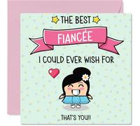 Carte d'anniversaire pour fiancée - The Best I Could Ever Wish For - Carte d'anniversaire pour fiancée de la part de fiancée, 145 mm mignonnes cartes de vœux d'anniversaire