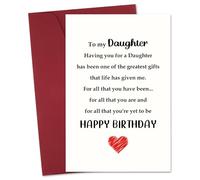 Carte d'anniversaire pour fille adulte - Carte d'anniversaire pour fille de la part de maman, papa, cartes de vœux inspirantes avec enveloppes pour 18e 21e anniversaire pour mes filles, cadeaux pour