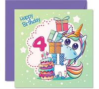 Carte d'anniversaire pour fille - Carte d'anniversaire licorne magique - Carte d'anniversaire pour fille de 4 ans cartes d'anniversaire pour filles cartes d'anniversaire pour elle