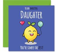 Carte d'anniversaire pour fille - Simply The Zest - Carte d'anniversaire pour fille de la part de papa maman, 145 mm mignon cartes de vœux d'anniversaire citron