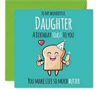 Carte d'anniversaire pour fille - Toast mignon - Carte d'anniversaire pour fille de la part de papa maman, cartes de vœux d'anniversaire de 145 mm