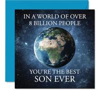 Carte d'anniversaire pour fils - In a World of Over 8 Billion - Carte d'anniversaire pour fils de la part de papa maman, cartes de vœux d'anniversaire de 145 mm