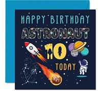 Carte d'anniversaire pour garçon - Cosmos de l'espace - Carte d'anniversaire pour garçon de 10 ans, 145 mm x 145 mm - Carte de vœux pour fils, fille, nièce, neveu, petit-fils