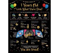 Carte d'anniversaire pour garçon ou fille avec inscription « Life in Numbers » - Cadeau d'anniversaire pour fille ou garçon - Décorations de 1er anniversaire - Idée cadeau d'anniversaire pour fille garçon de 1 an - 1 poster d'anniversaire [Sans cadre, 20,3 x 25,4 cm]