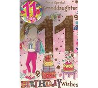 Carte d'anniversaire pour grand-fille de 11 ans avec badge - 22,9 x 15,2 cm - AE6